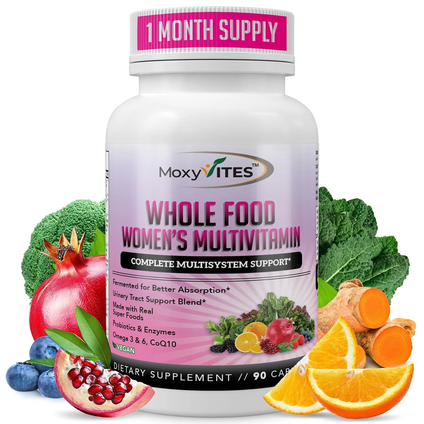 Methylated Multivitamin for Women with Iron - Womens Multivitamin with 44 Organic Whole Food & Fermented Nutrients MoxyVites