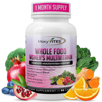 Methylated Multivitamin for Women with Iron - Womens Multivitamin with 44 Organic Whole Food & Fermented Nutrients MoxyVites