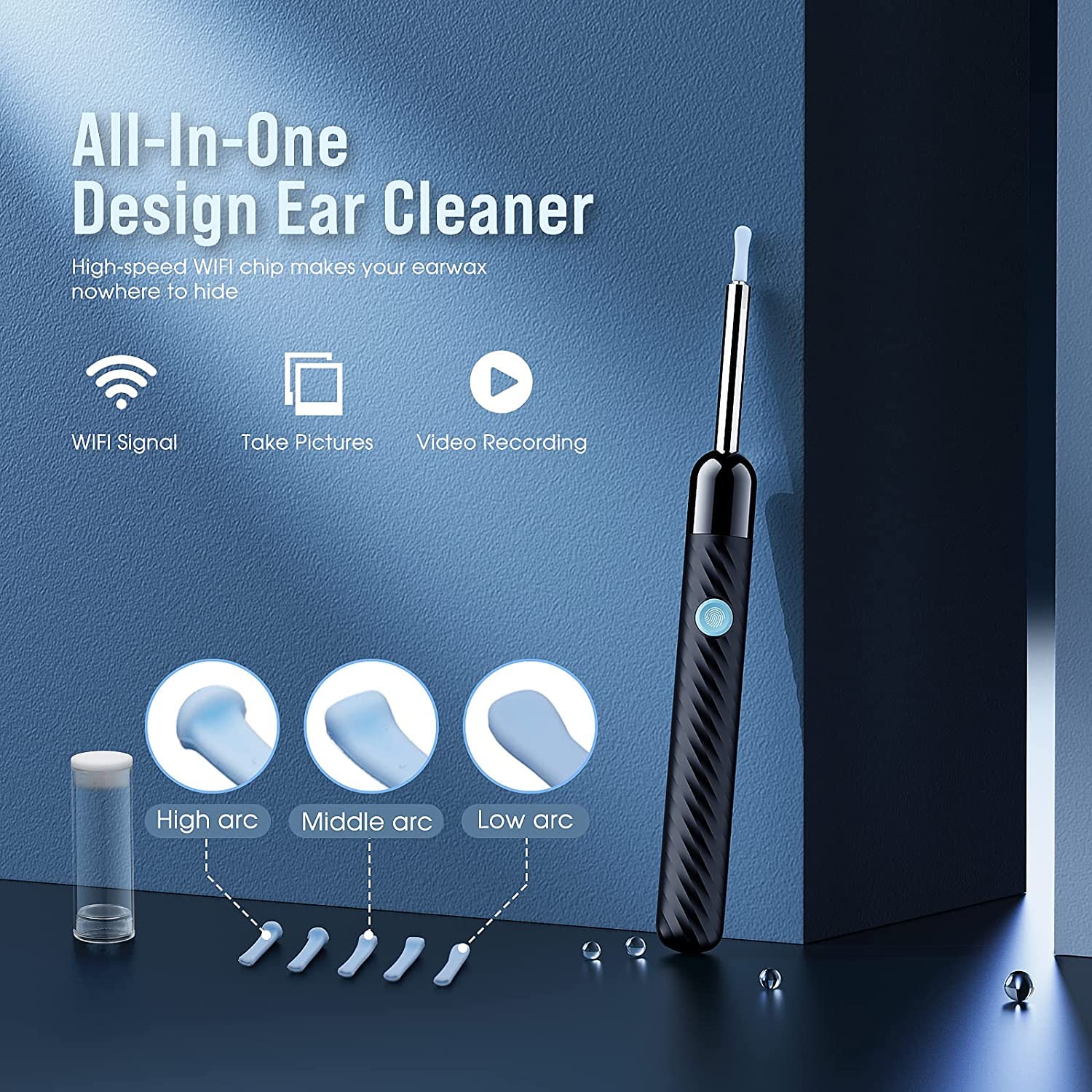 Ear Wax Removal - Earwax Remover Tool with 8 Pcs Ear Set - (Grey) LEIPUTBuy Supplements Australia
