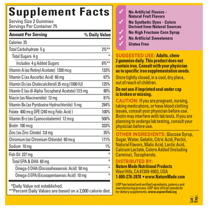 Nature Made Womens Gummy Multivitamins with Omega-3, Multivitamin for Women for Daily Nutritional Support, 150 Gummies, 75 Day Supply Nature MadeBuy Supplements Australia