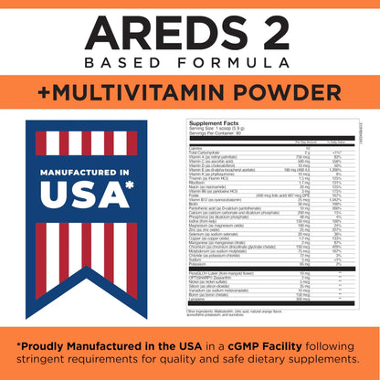 Viteyes AREDS 2 Powder + Multivitamin All-in-One, Macular Protection, Alternative to AREDS 2 chewables, No Pills, Lutein & Zeaxanthin Viteyes