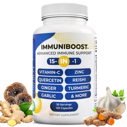 15 in 1 Immune Support Supplement 120 Capsules with Powerful Blend of Turmeric, Ginger, Vitamin C and Zinc Immune Booster for Adults ImmuniBoostBuy Supplements Australia