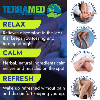 Terramed Just Think Comfort Fast Acting Leg Cramp Relief Aerosol Spray | Pain Relief for Muscle Spasms, Soreness, & Foot and Calf Cramps | Homeopathic Medicine for Restless Legs Syndrome Relief Terramed Just Think ComfortBuy Supplements Australia