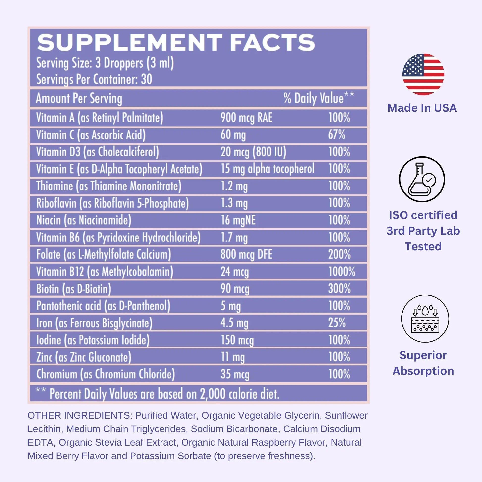 Vitaminally Women's Multivitamin liposomal Liquid Drops with Iron | 30 Day Supply | 3 FL Oz | Non-GMO | Gluten Free | Supports Overall Health, Energy and Beauty VitaminallyBuy Supplements Australia