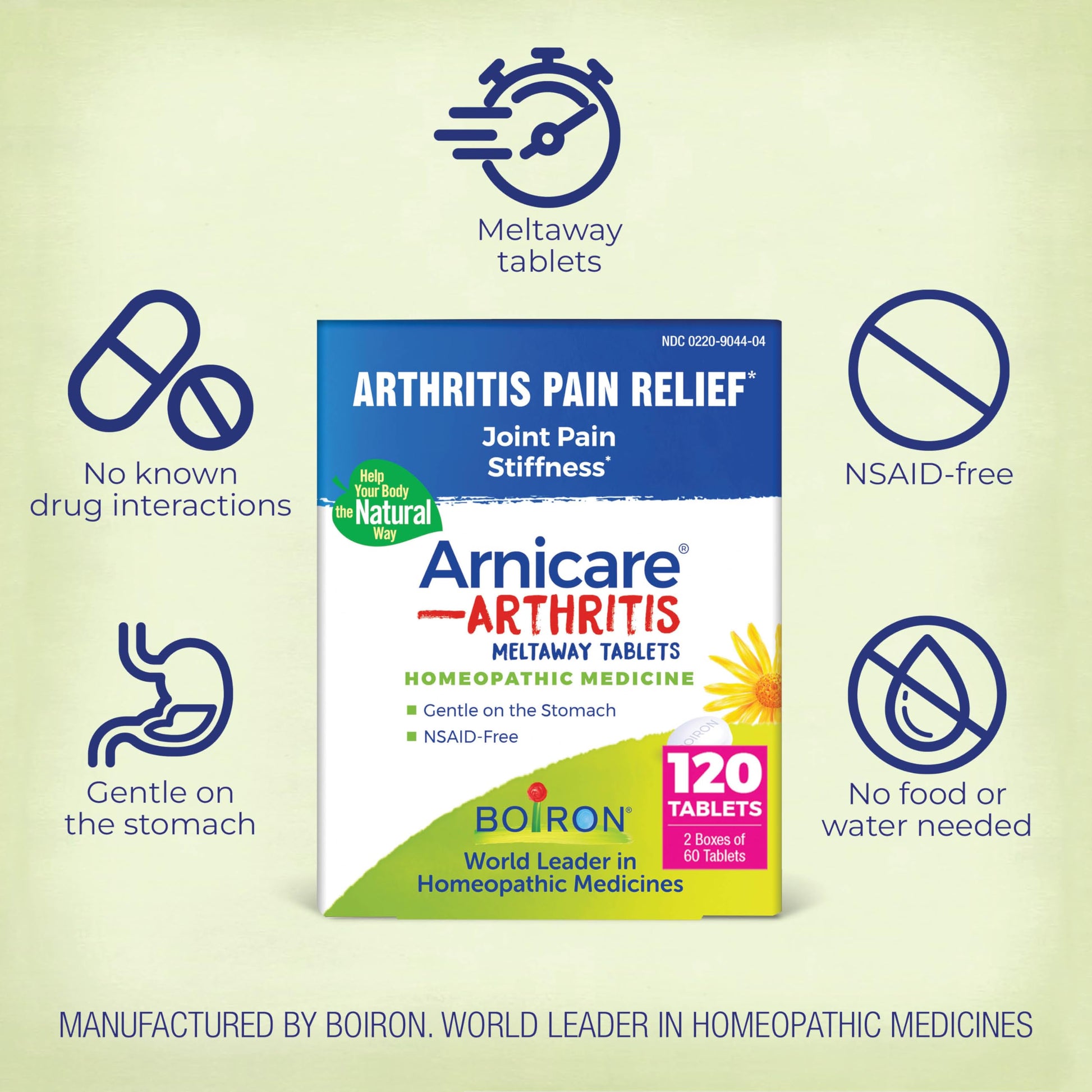 Boiron Arnicare Arthritis Tablets for Arthritis Pain Relief, Joint Soreness, and Rheumatic Pain - 120 Count BoironBuy Supplements Australia