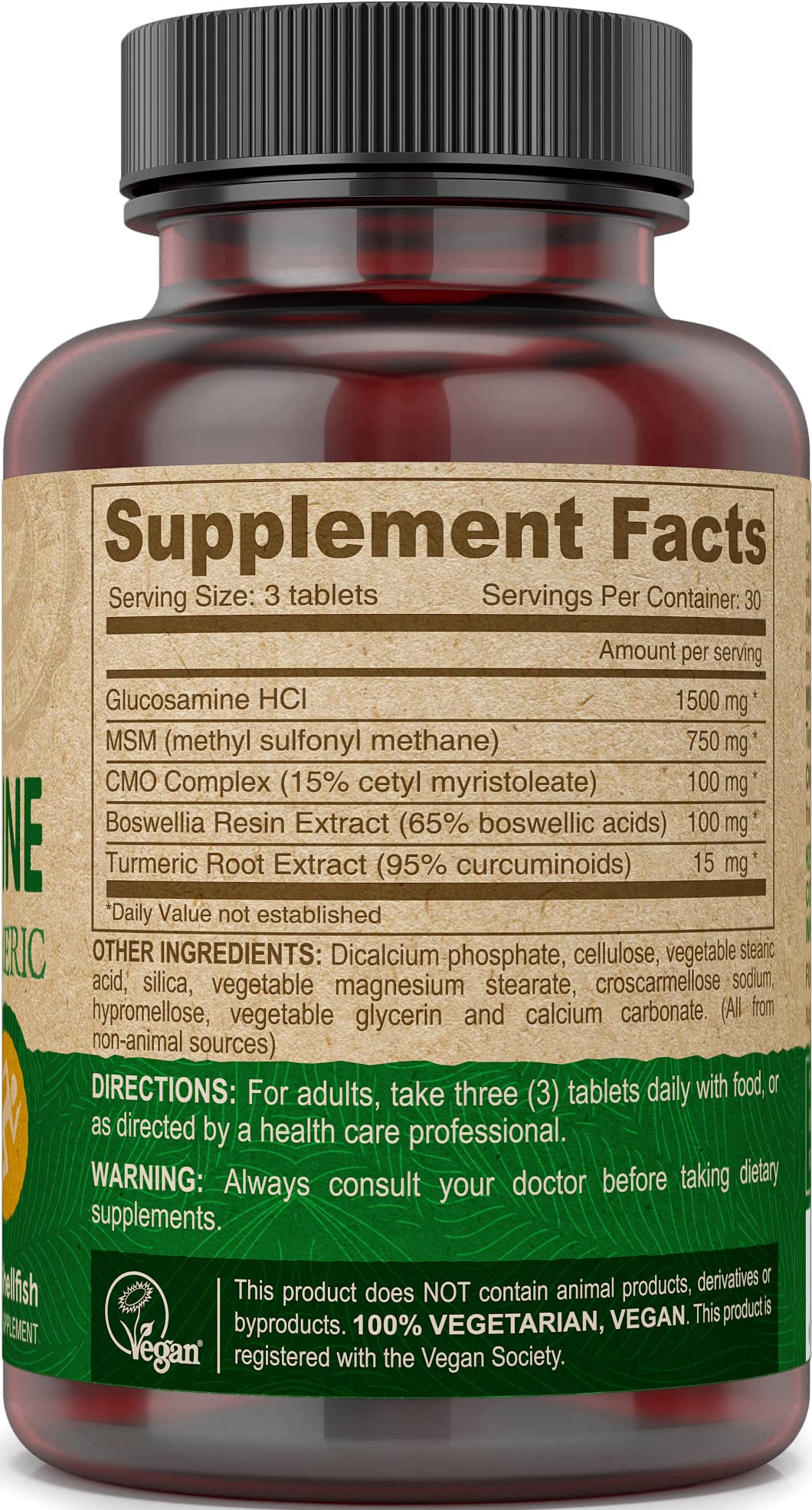 Deva Vegan Glucosamine-MSM-CMO & Turmeric Supplement - Gluten Free Plant Based Nutritional Supplement - 90 Tablets, 1-Pack DEVABuy Supplements Australia