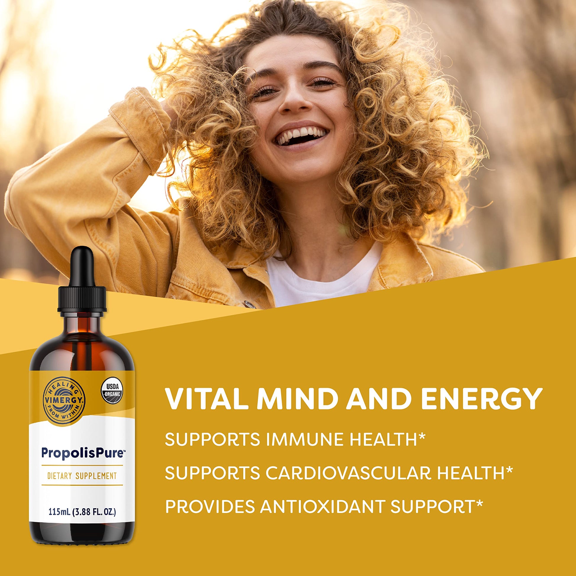 Vimergy PropolisPure® – Supports Immune and Respiratory Health* – Benefits Oral Health* – USDA Certified Organic, Kosher, Paleo-Friendly, Gluten-Free – 115 mL (57 Servings) VimergyBuy Supplements Australia