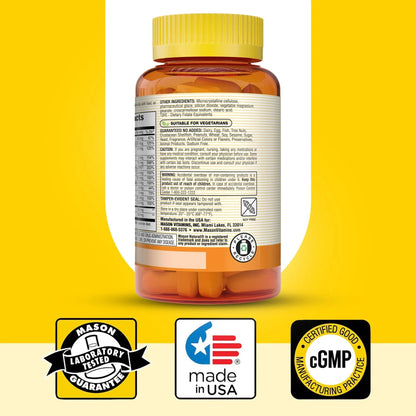 MASON NATURAL Renal Multivitamin, with ALA, Biotin, & B Vitamins for Daily Support,100 Caplets MASON NATURAL
