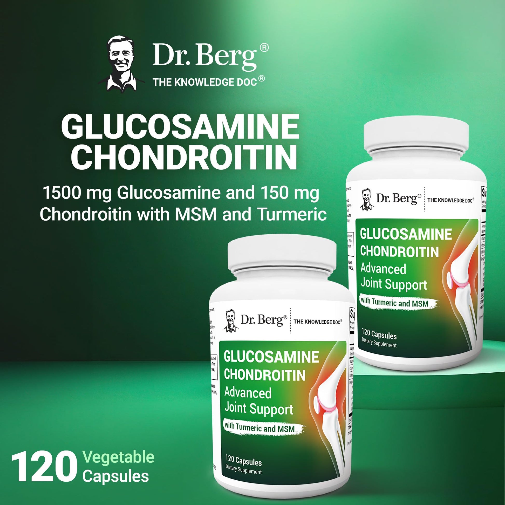 Dr. Berg Glucosamine Chondroitin MSM Turmeric & Boswellia - Advanced Joint Support Supplement with 1500 mg Glucosamine Sulfate - Includes 120 Capsules Dr. Berg NutritionalsBuy Supplements Australia