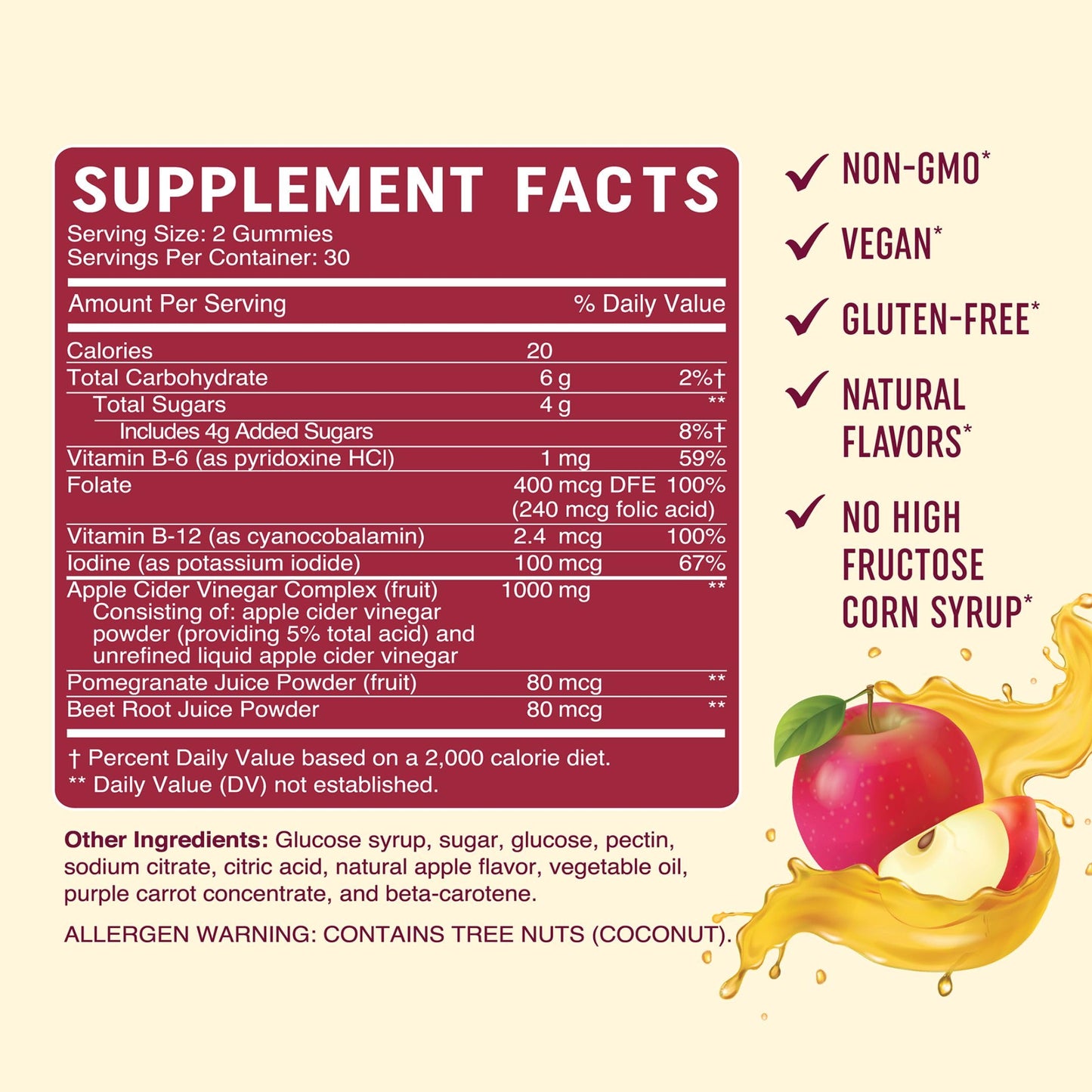 Organic Apple Cider Vinegar Gummies (60 Ct.) | Weight, Digestion, Detox, Immunity & Diet Support MAV NUTRITIONBuy Supplements Australia