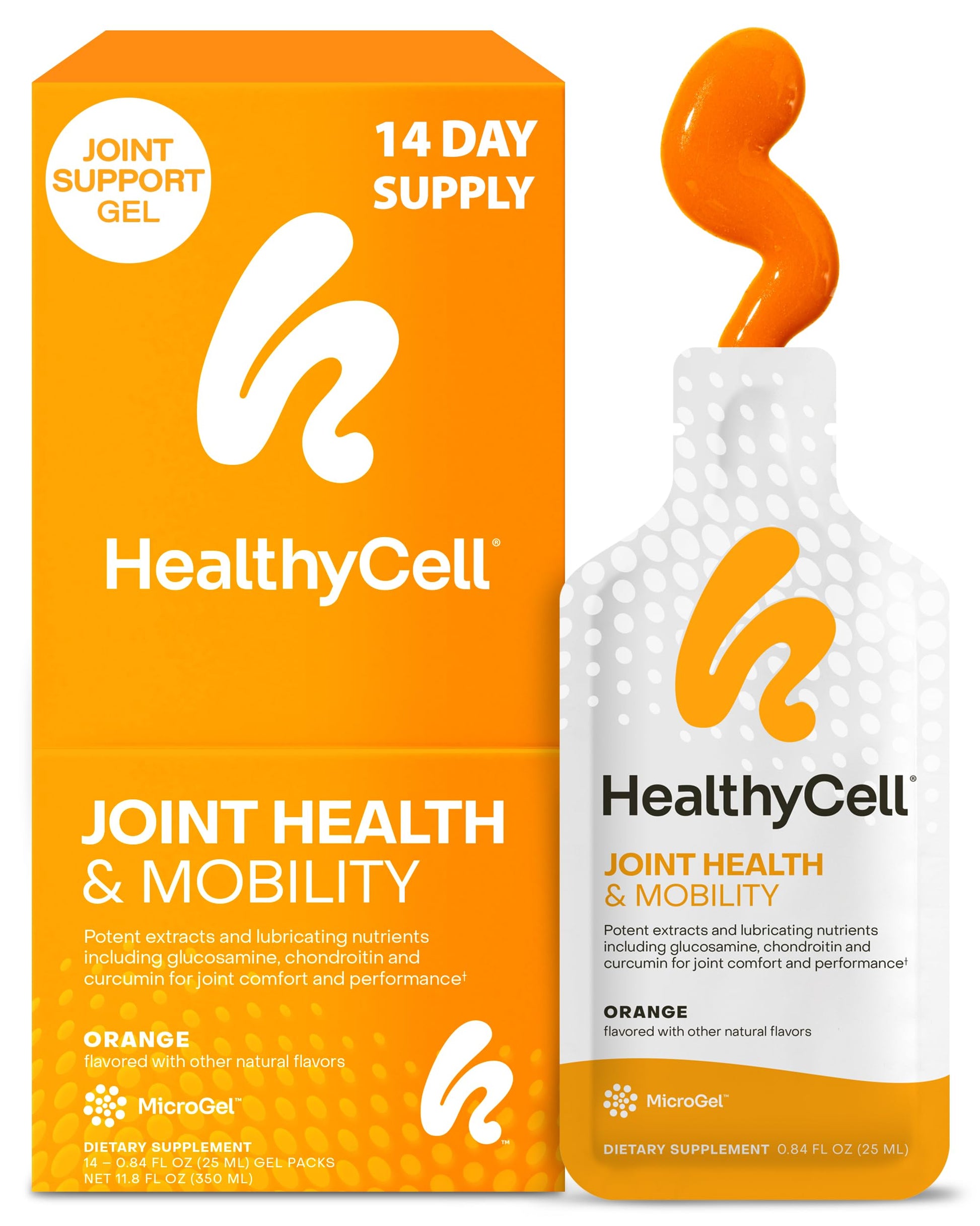 Healthycell Joint Health & Mobility Daily Liquid Supplement - Joint Support Supplement, Inflammation Response, Cartilage & Flexibility with Curcumin, Glucosamine & Chondroitin - 14 Gel Packs HealthycellBuy Supplements Australia