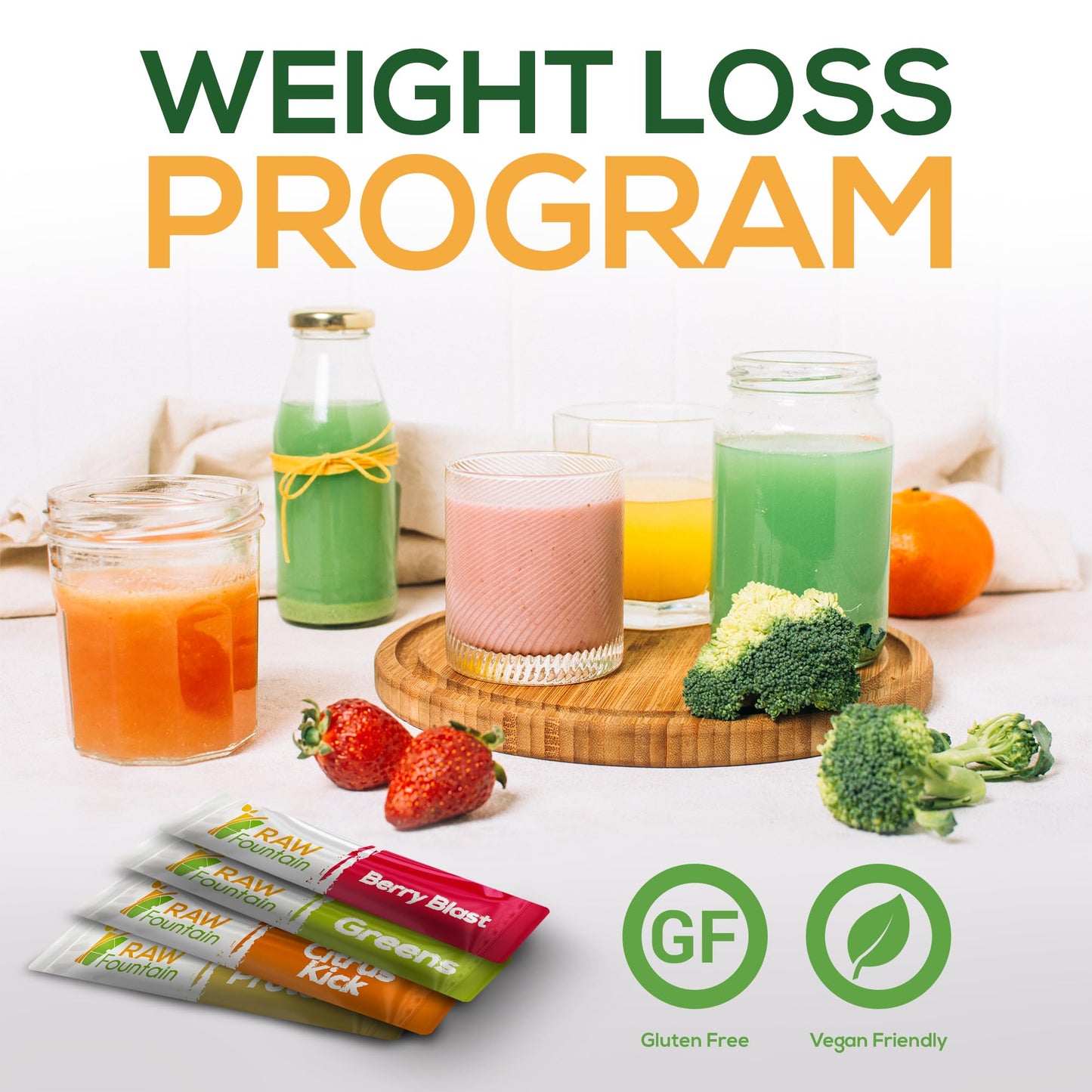 Raw Fountain 3 Day Juice Cleanse Detox, Weight Management Program, 24 Powder Packets Raw FountainBuy Supplements Australia