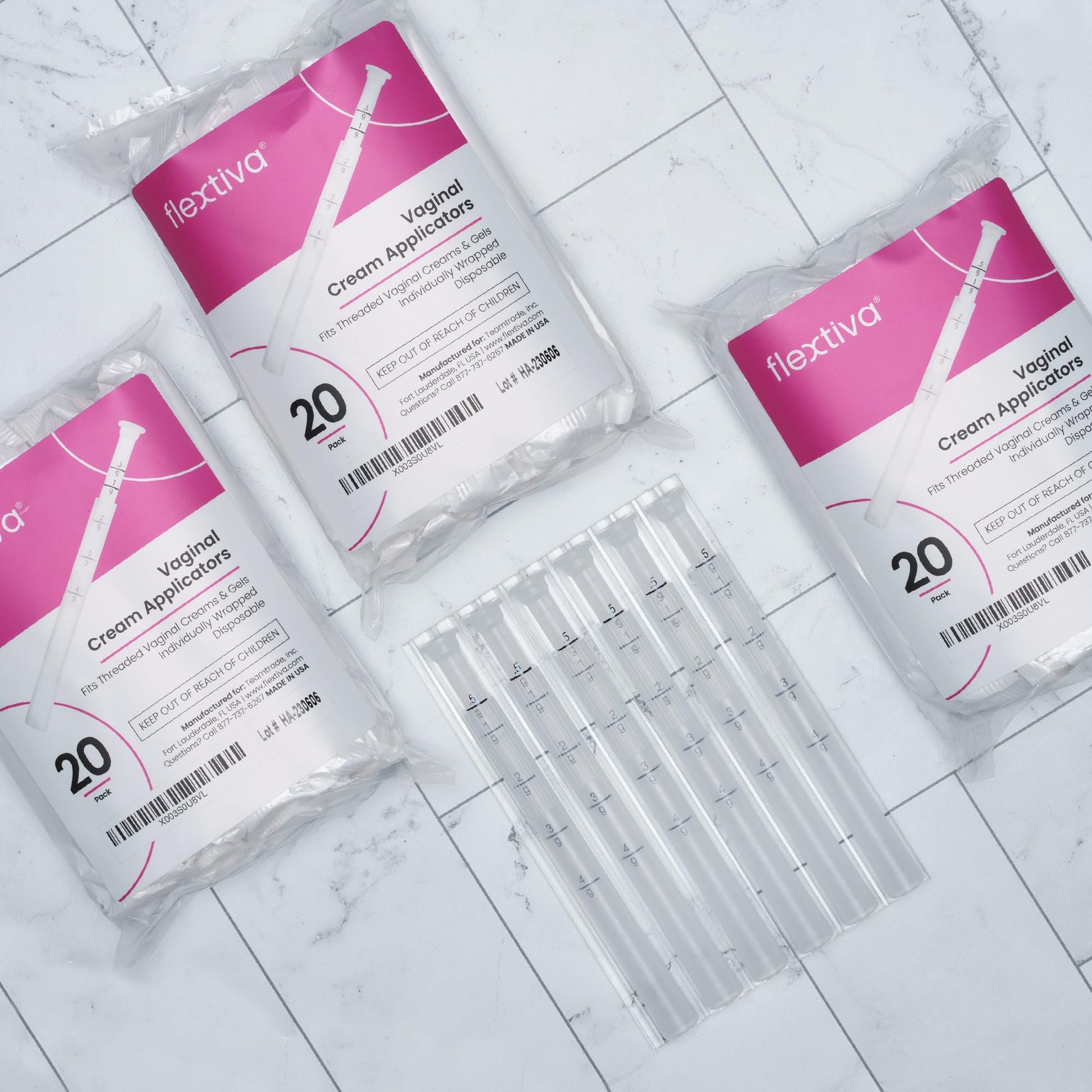 Flextiva Disposable Plastic Vaginal Cream Applicators - Threaded End to Fit OTC Gel or Cream Products FlextivaBuy Supplements Australia