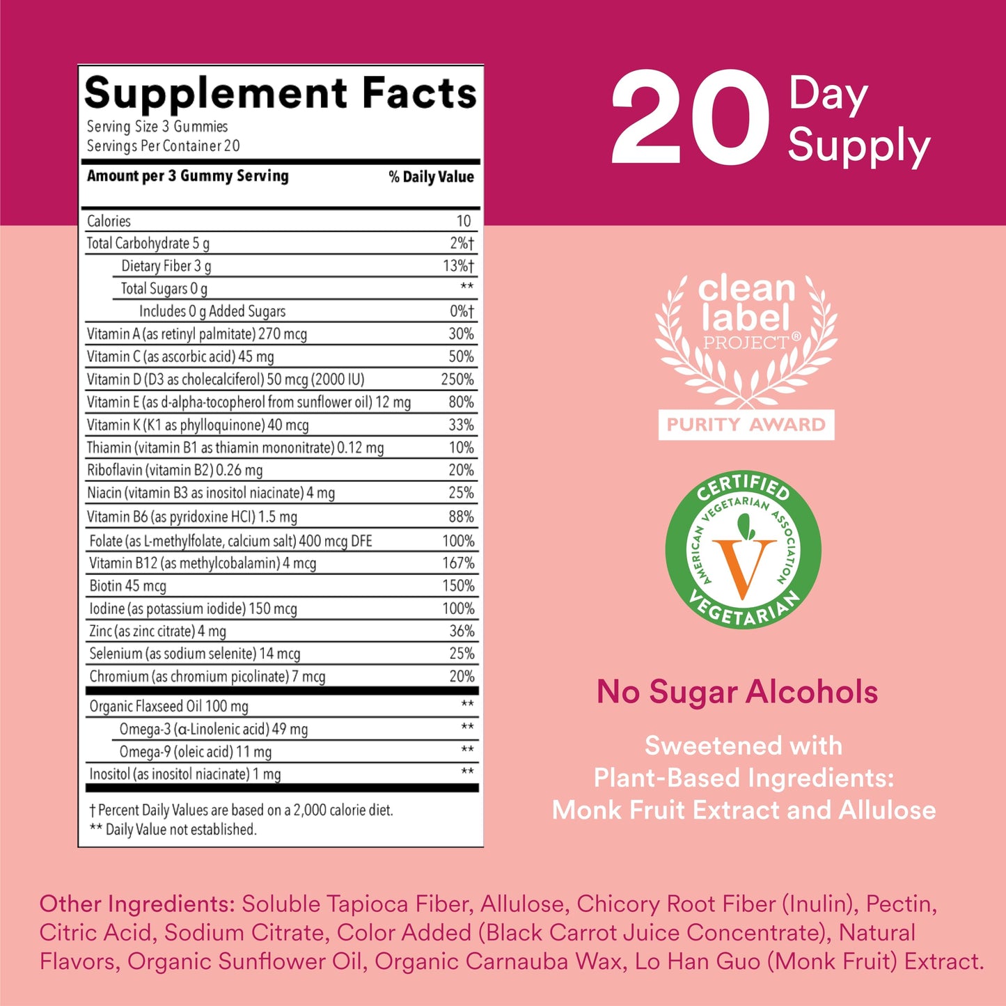SmartyPants Women's Multivitamin Gummies, Sugar Free: Biotin, Methylfolate, Omega 3 (ALA), Vitamin D3, C, Vitamin B12 SmartyPantsBuy Supplements Australia
