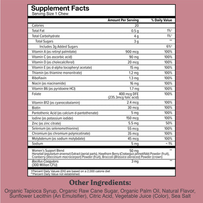 Chewsy Women's Multivitamin Chews, Immune & Energy Support, Vitamins C, B12, A, D, E CHEWSYBuy Supplements Australia