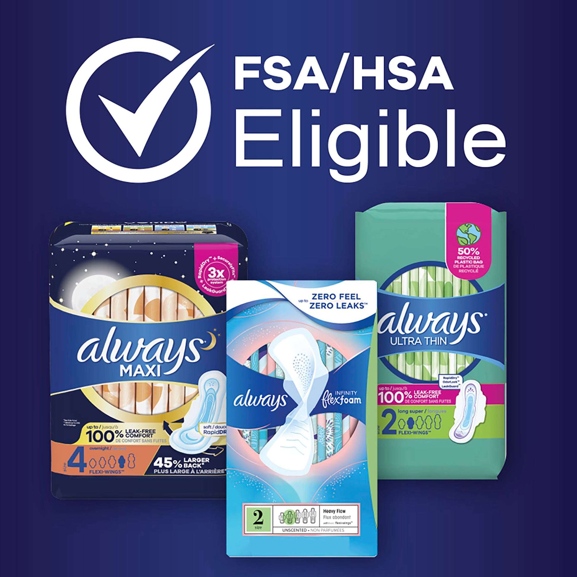 Always Maxi Feminine Pads for Women, Size 5 Extra Heavy Overnight AlwaysBuy Supplements Australia