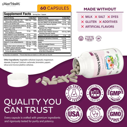 Womens Multivitamin – Methylated Multivitamin for Women with 23 Key Vitamins C, D, B6, B12, Calcium, Probiotics, Biotin & More Maxi HealthBuy Supplements Australia