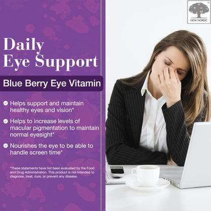 NEW NORDIC Hair & Eye Support Tablets Bundle, Hair GRO Natural Hair Growth and Blue Berry Eye Vitamin Supplements NEW NORDICBuy Supplements Australia