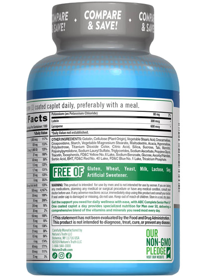 Nature's Truth Men's 50+ Multivitamin | with Vitamins A, C, E, B6 & B12 | 100 Count | Non-GMO & Gluten Free Nature's TruthBuy Supplements Australia