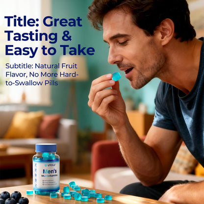 Mens Multivitamin Gummies for Men Daily - Zero Sugar Adult Gummy Vitamins with Saw Palmetto, Omega 3 DHA EPA, Probiotics 5B CFU, CoQ10, Turmeric Ginger for Prostate, Heart, Brain & Energy Support UtcilsBuy Supplements Australia