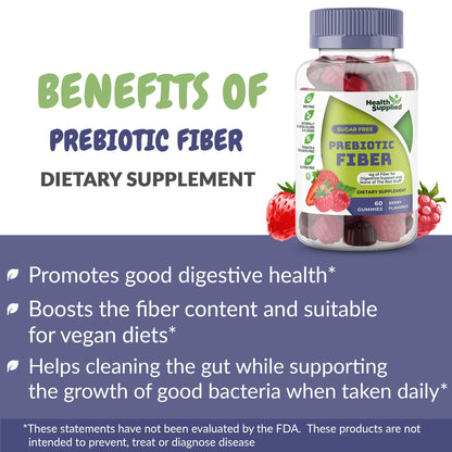 Fiber Prebiotic Gummies Sugar Free, Keto Friendly | Gut Cleansing, Digestive Health Regularity Health SuppliedBuy Supplements Australia