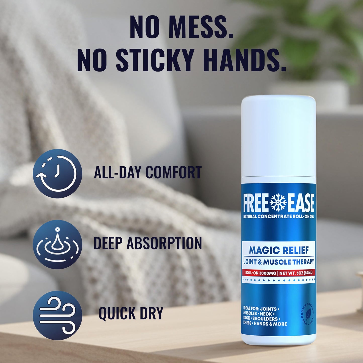 Free-Ease Magic Relief Roller – Nerve Joint and Muscle Pain Relief Roll On – Fast Cooling Therapy for Back, Neck, Shoulder, Knee Pain - Supports Joint Flexibility and Overall Mobility - Made in USA FREE EASEBuy Supplements Australia