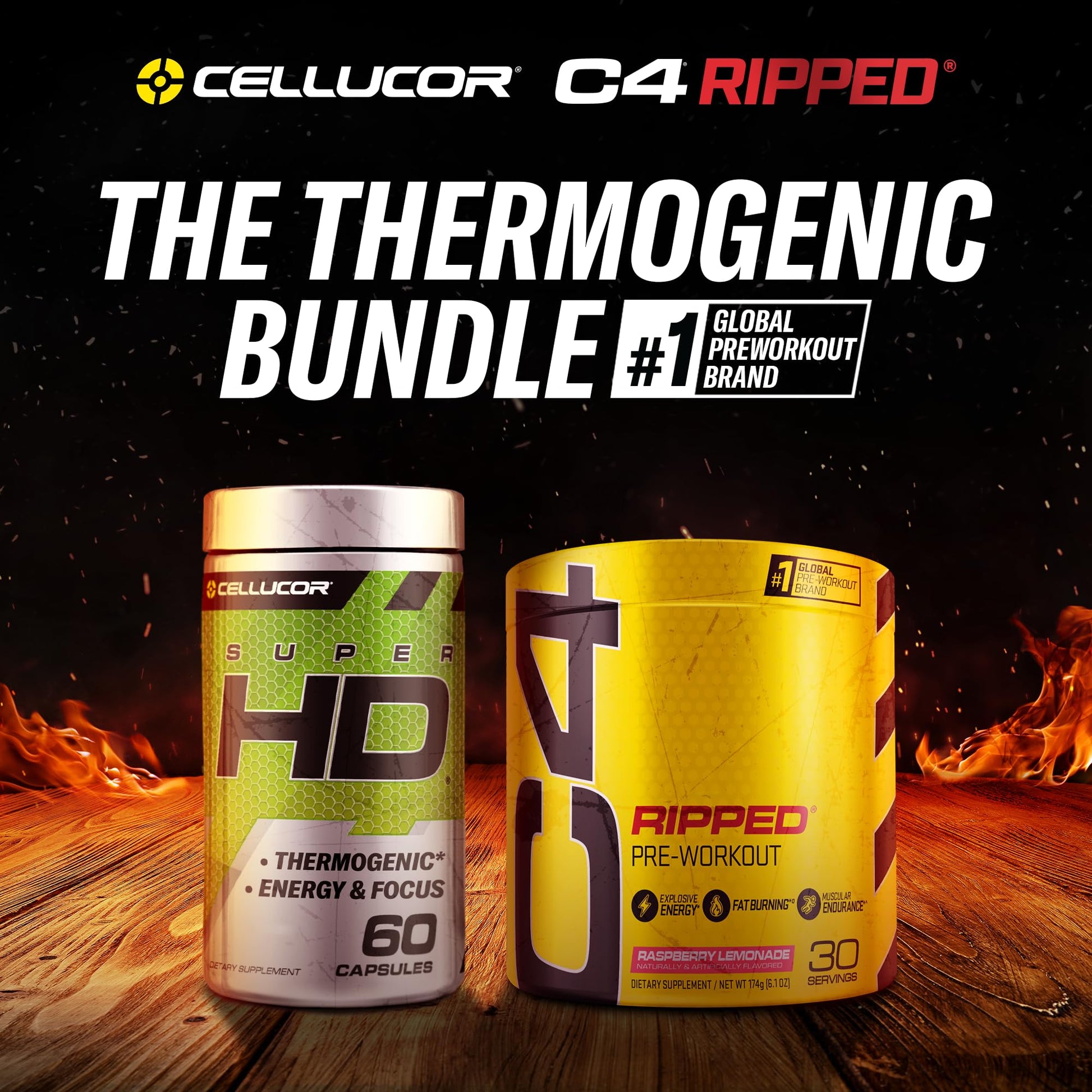 C4 Ripped & SuperHD, The Thermogenic Bundle, C4 Ripped Pre Workout Powder CellucorBuy Supplements Australia