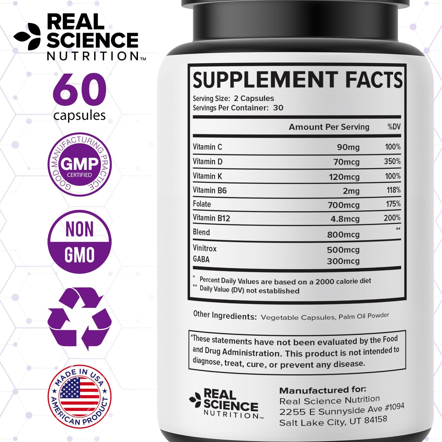 Real Science Perimenopause Supplements for Women for Hormone Balance & Energy Support – Nitric Oxide Formula with Vinitrox, GABA & Essential Vitamins for Hot Flashes, Mood & Energy – 60 Caps Real Science NutritionBuy Supplements Australia