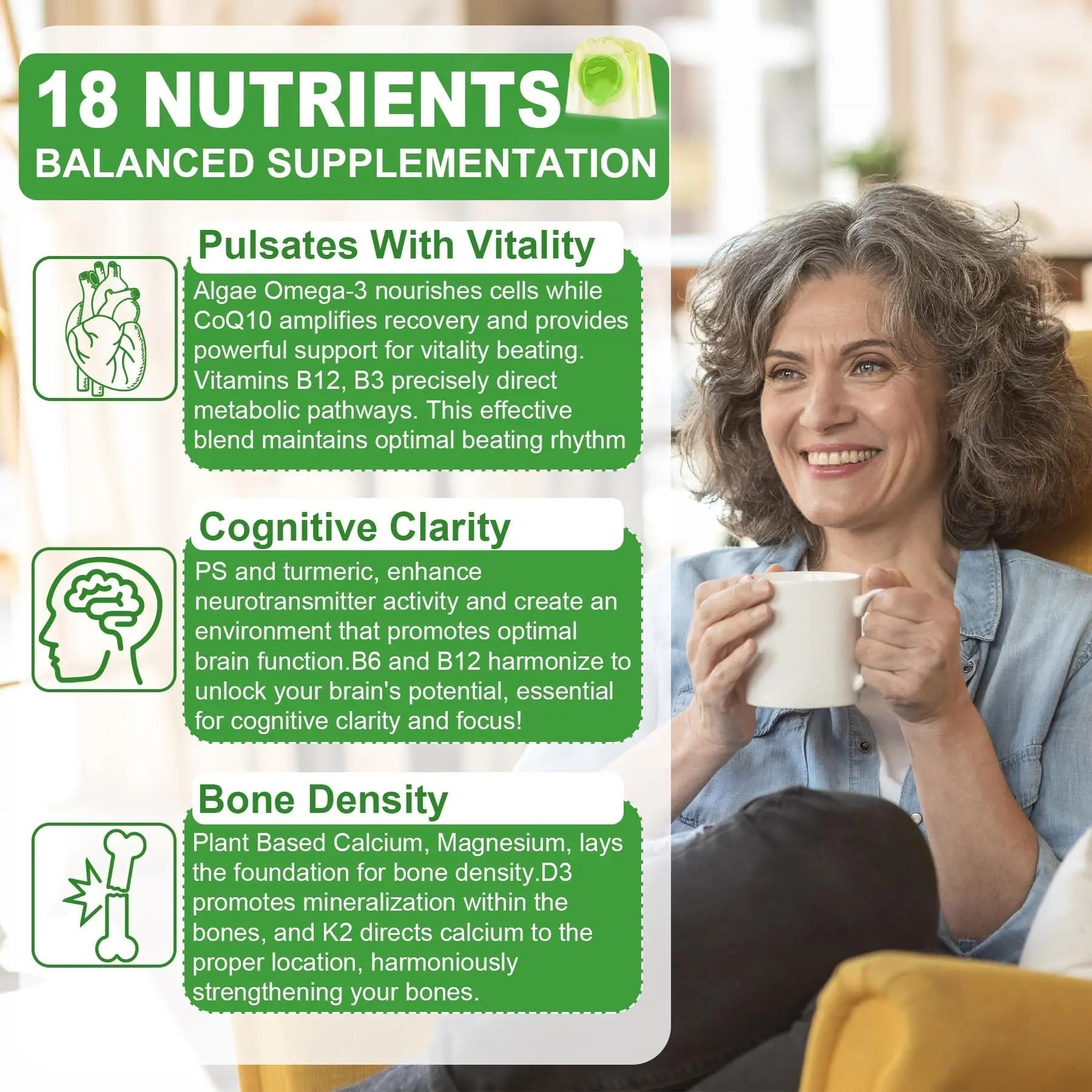 NEVISS 50+ Daily Gummy Multivitamin Algae Omega 3 & Calcium, CoQ10, Magnesium + Vitamin D3 5000IU Gummies 125mcg with Calcium 600mg, K2(MK7) 200mcg NEVISSBuy Supplements Australia
