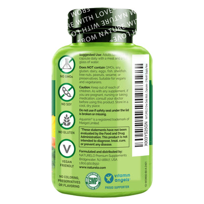 NATURELO One Daily Multivitamin for Women 50+ (Iron Free) - Menopause Support for Women Over 50 - Whole Food Supplement