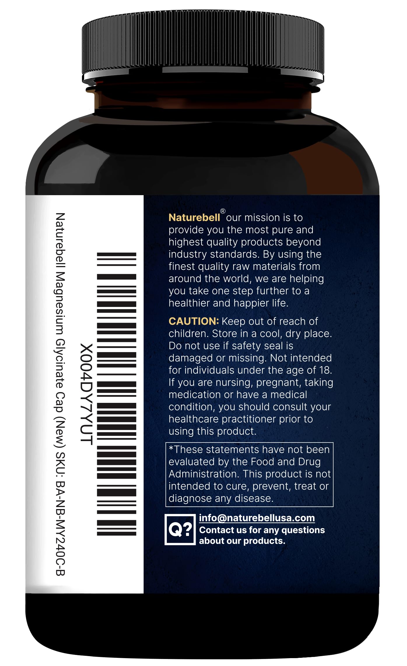 Naturebell Pure Magnesium Glycinate 500mg, 240 Veggie Capsules | 100% Chelated & Purified – 3rd Party Tested, Vegan Friendly, Non-GMO, Fiiler Free NatureBellBuy Supplements Australia