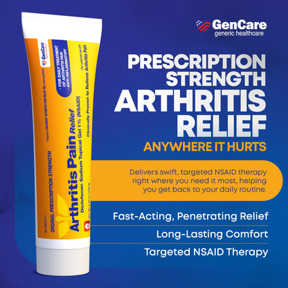 GenCare Arthritis Pain Relief Diclofenac Sodium Topical Gel 1 Percent (NSAID) - Clinically Proven Arthritis Pain Reliever - Compare to The Active Ingredient in Voltaren Gel (5.29 oz) GenCareBuy Supplements Australia