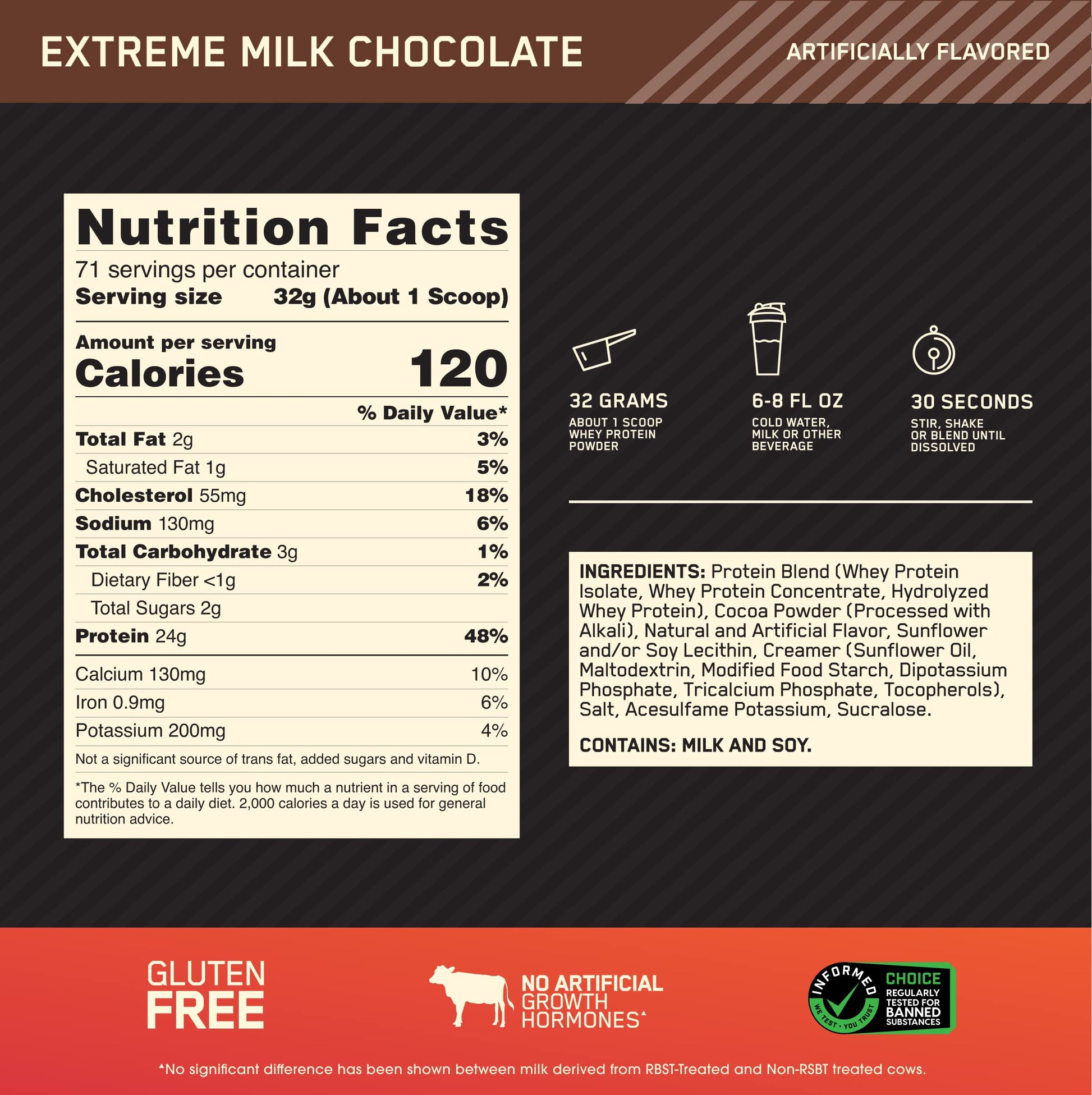 Optimum Nutrition Gold Standard 100% Whey Protein Powder, Extreme Milk Chocolate Optimum NutritionBuy Supplements Australia