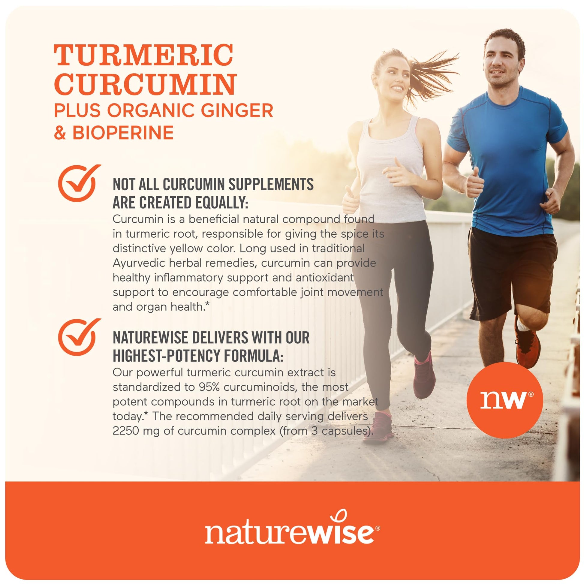 NatureWise Curcumin Turmeric 2250mg 95% Curcuminoids & BioPerine Black Pepper NatureWiseBuy Supplements Australia