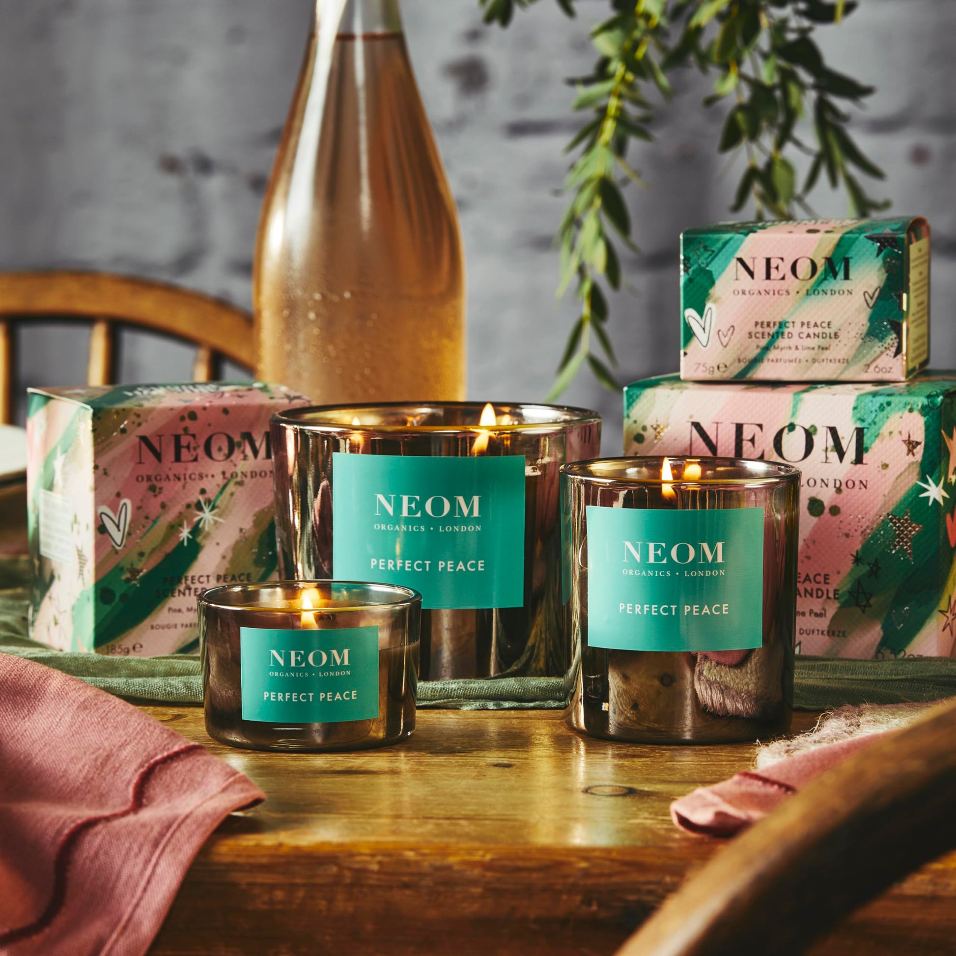 NEOM- Perfect Peace Luxury Scented Candle | Pine, Myrrh & Lime Peel | Christmas Gift… (1 Wick) NeomBuy Supplements Australia