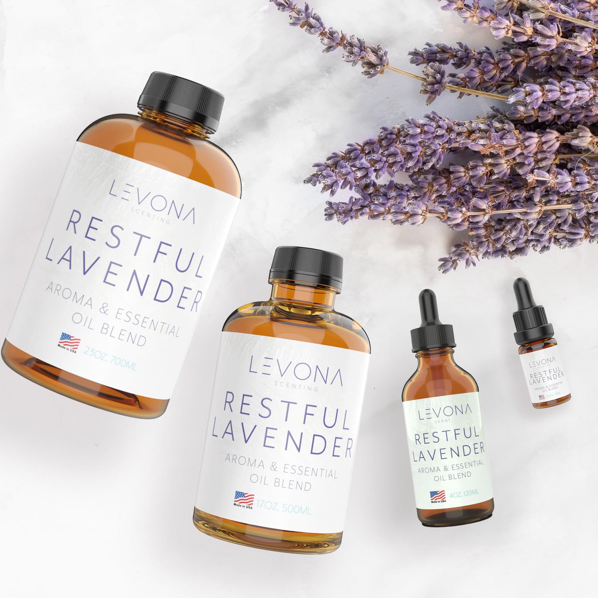 Levona Scents Pure Essential Oils for Diffusers for Home Luxury Scents - Restful Lavender Essential Oil LEVONA SCENTBuy Supplements Australia