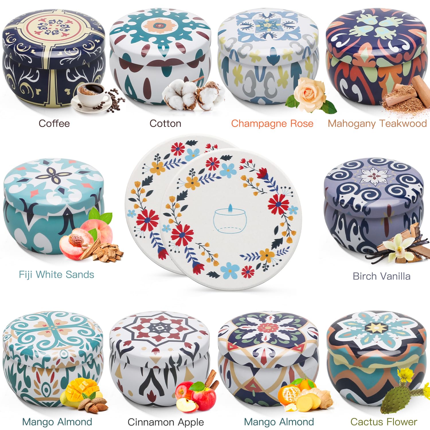 10 Pack Scented Candles Gifts, Aromatherapy Candles for Home Scented with 2 Coasters Yinuo CandleBuy Supplements Australia