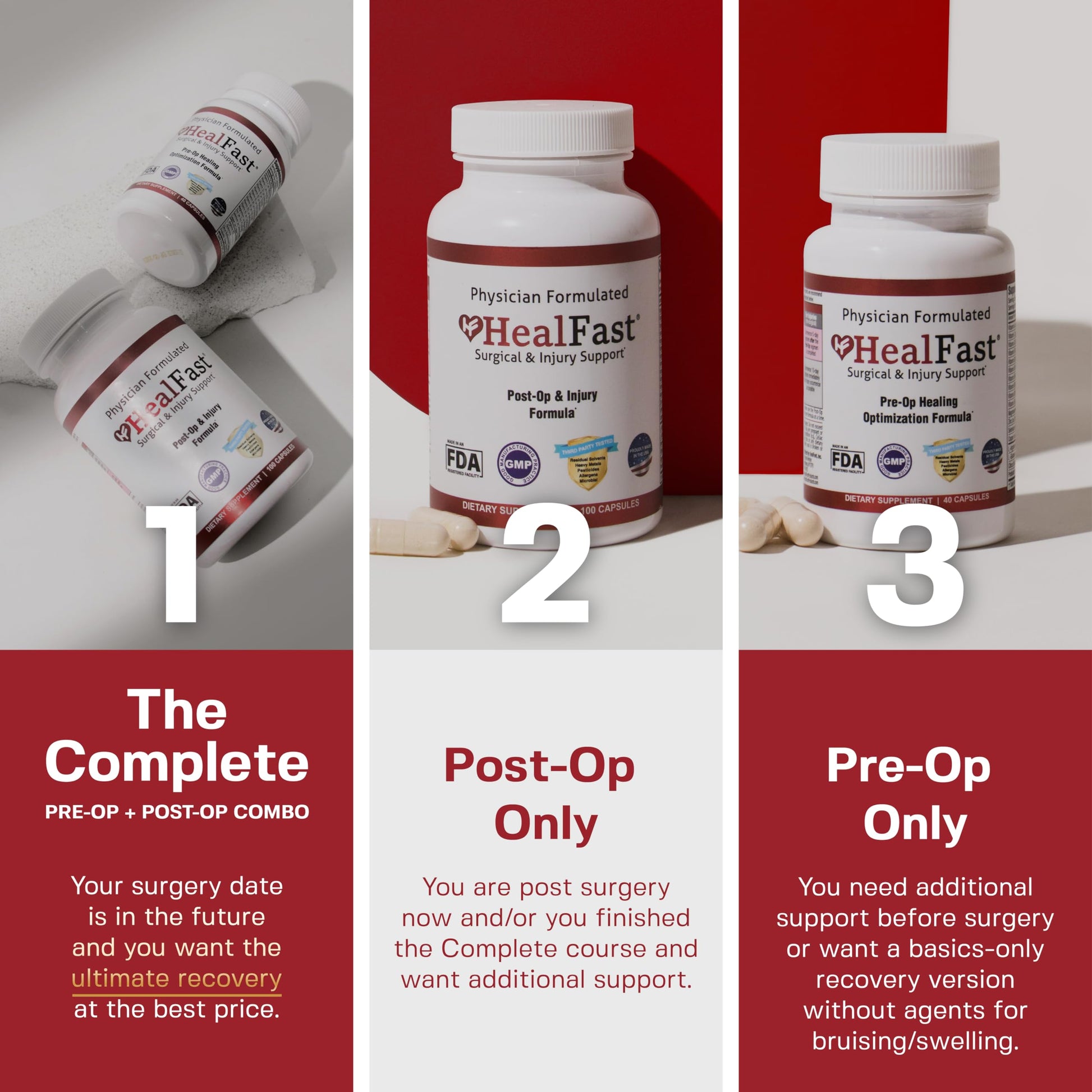 HealFast Surgery & Injury Recovery Supplement (Pre-Op): Quercetin, Probiotics Supplement for Wound, Liposuction, Tummy Tuck, and BBL Post Surgery Supplies HealFastBuy Supplements Australia