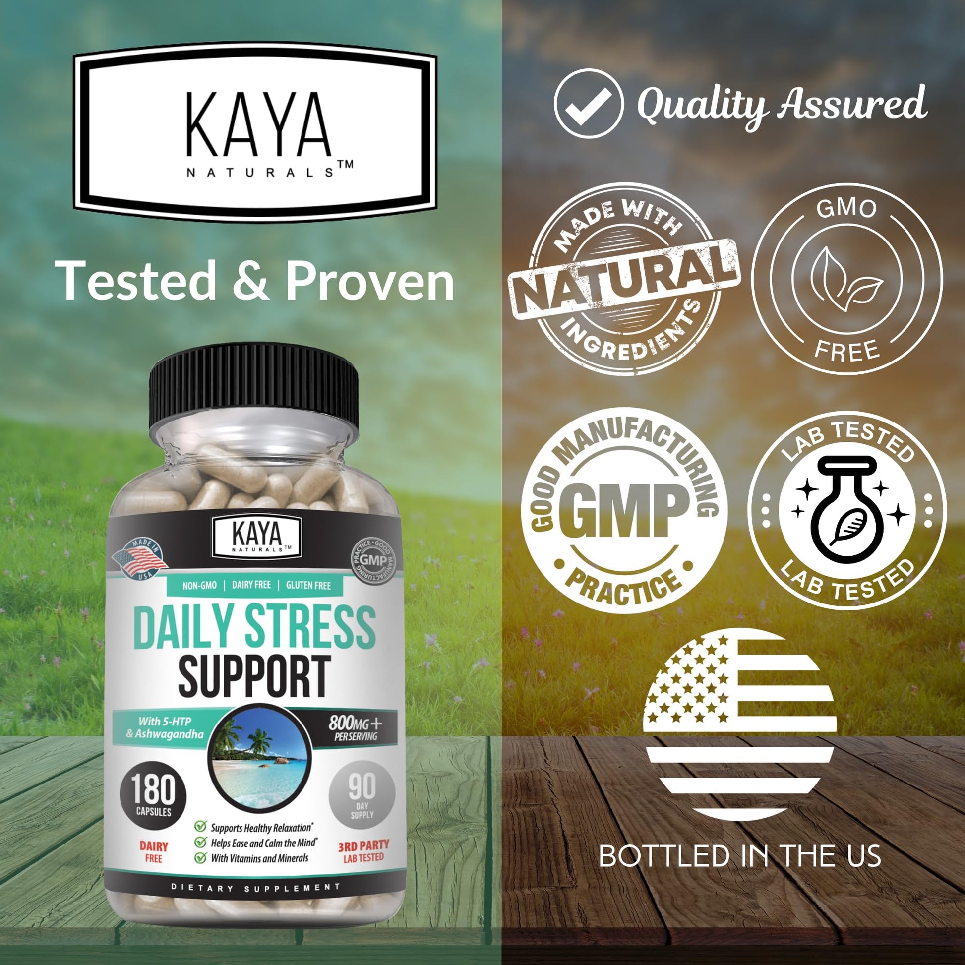 Kaya Naturals - Natural Herbal Support Vitamin Supplement are Designed to Help You find Balance and Relaxation in Your Daily Routine - Vitamin Supplement - 180 Capsules Kaya NaturalsBuy Supplements Australia