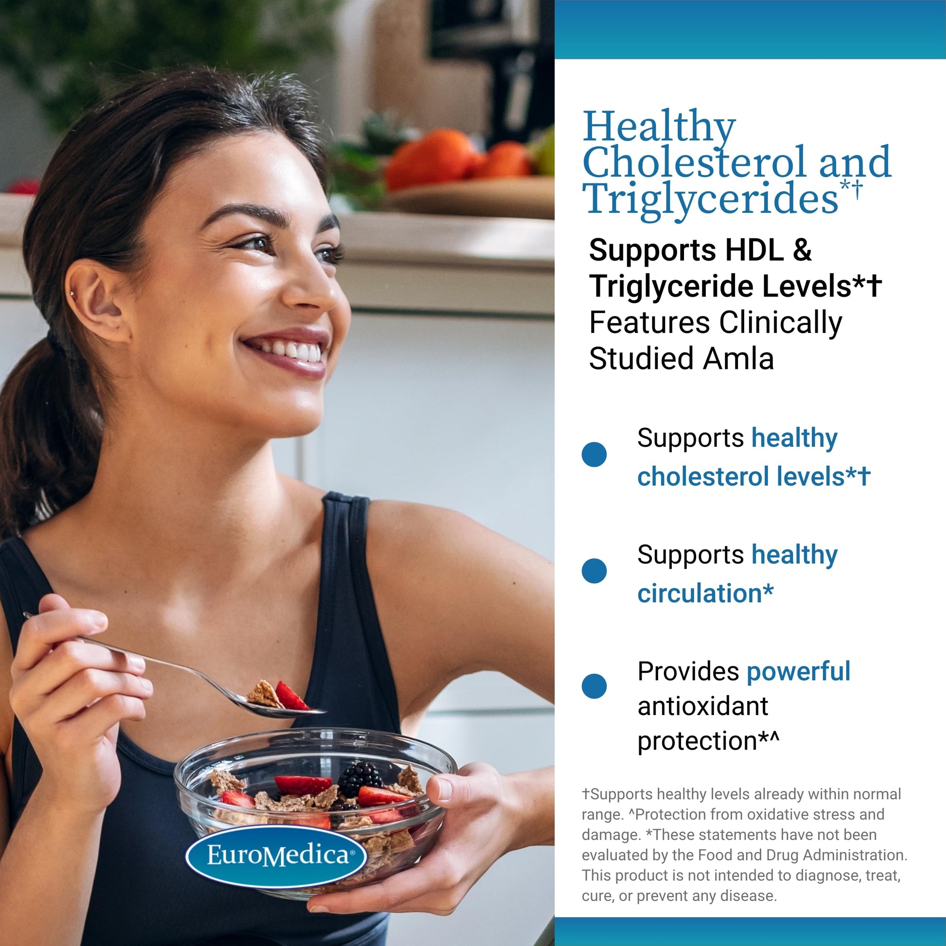 EuroMedica Healthy Cholesterol and Triglycerides - Antioxidant Supplement for Immune & Heart Support - Supplement to Aid Healthy Cholesterol & Triglyceride - 60 Capsules, 2 Pack (120 Capsules) EuroMedicaBuy Supplements Australia