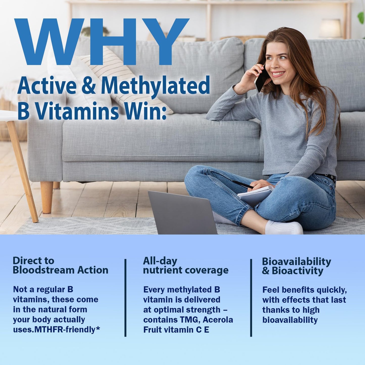 Methylated B Complex Liquid Drops, Complete Methyl B Complex Multivitamin w. 5-MTHF MethylFolate Inositol & Choline, Super B-Complex Methylated for MTHFR Support, Energy Mood Nerve & Brain Health AuraraNeNourishBuy Supplements Australia