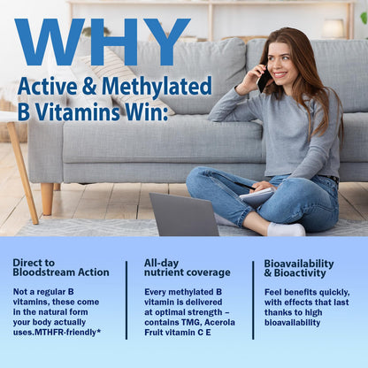 Methylated B Complex Liquid Drops, Complete Methyl B Complex Multivitamin w. 5-MTHF MethylFolate Inositol & Choline, Super B-Complex Methylated for MTHFR Support, Energy Mood Nerve & Brain Health AuraraNeNourishBuy Supplements Australia