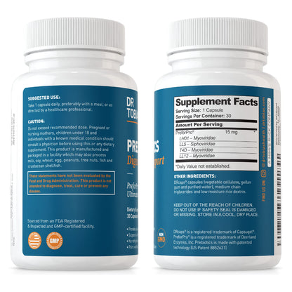 Dr. Tobias Prebiotics, Supports Digestion & Gut Health, Feed Good Probiotic Bacteria, Boost Gut Immune Function, Vegan & Non-GMO Gut Health Supplements for Men and Women