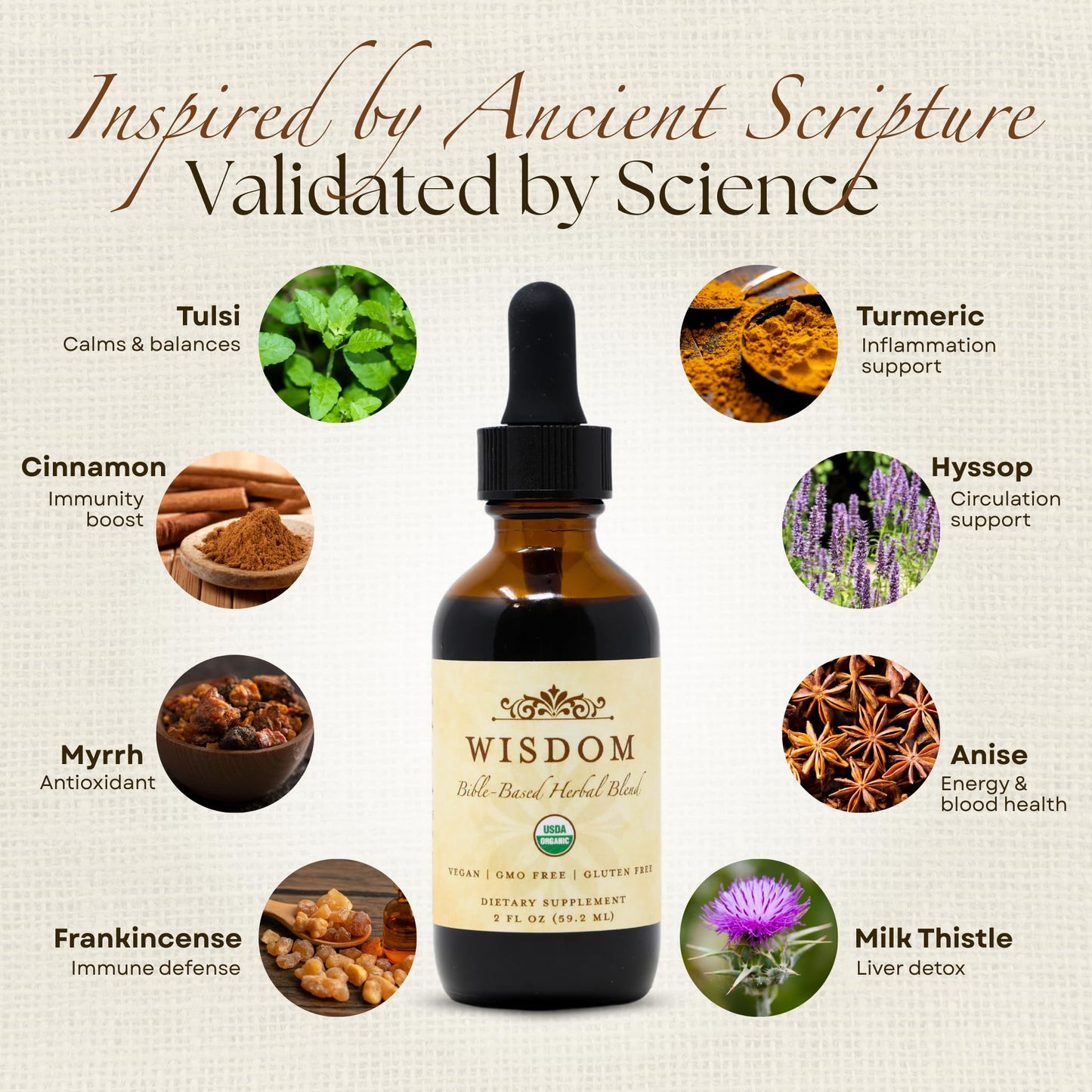 Organic Turmeric, Frankincense and Myrrh – Herbal Supplement Blend for Energy, Detox, Focus, Immunity & Stress – Non-GMO Vegan Tonic with Milk Thistle – Wisdom Bible Based Blend – 2oz Liquid Drops Wisdom NutritionBuy Supplements Australia