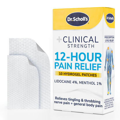 Dr. Scholl’s Clinical Strength 12-Hour Pain Relief Hydrogel Patches 10ct - 4% Lidocaine for Powerful Numbing, Instant Cooling Pain Relief with Menthol, Added Arnica, for Hands, Feet, Neck, Back & Legs Dr. Scholl'sBuy Supplements Australia