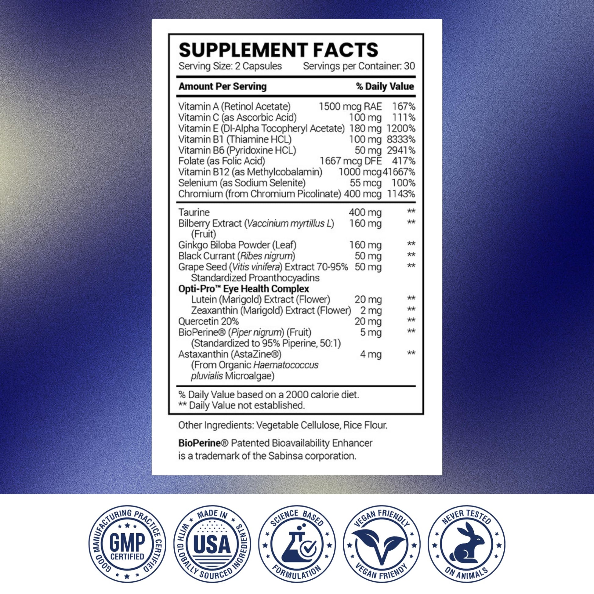 Research Verified Eye Health - Nourish and Protect Eyes and Vision, Support Healthy Retina, Improve Blood Supply to Eyes - Vitamins A, B, C, and E - 360 Capsules - 6 Month Supply - Made in The USA Research VerifiedBuy Supplements Australia