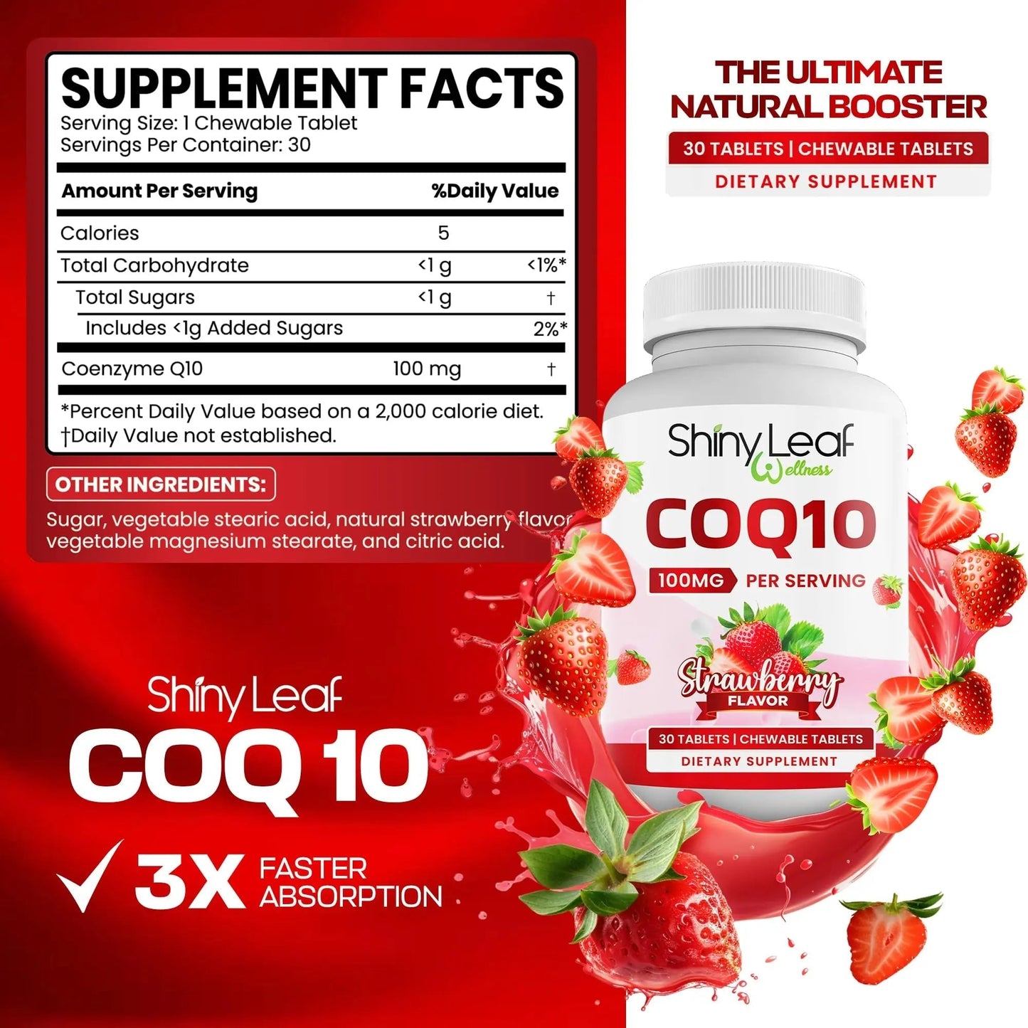 Bariatric Multivitamin with Iron One Capsule Per Day and CoQ10 100mg Supplement for Brain Health and Energy Management Shiny Leaf