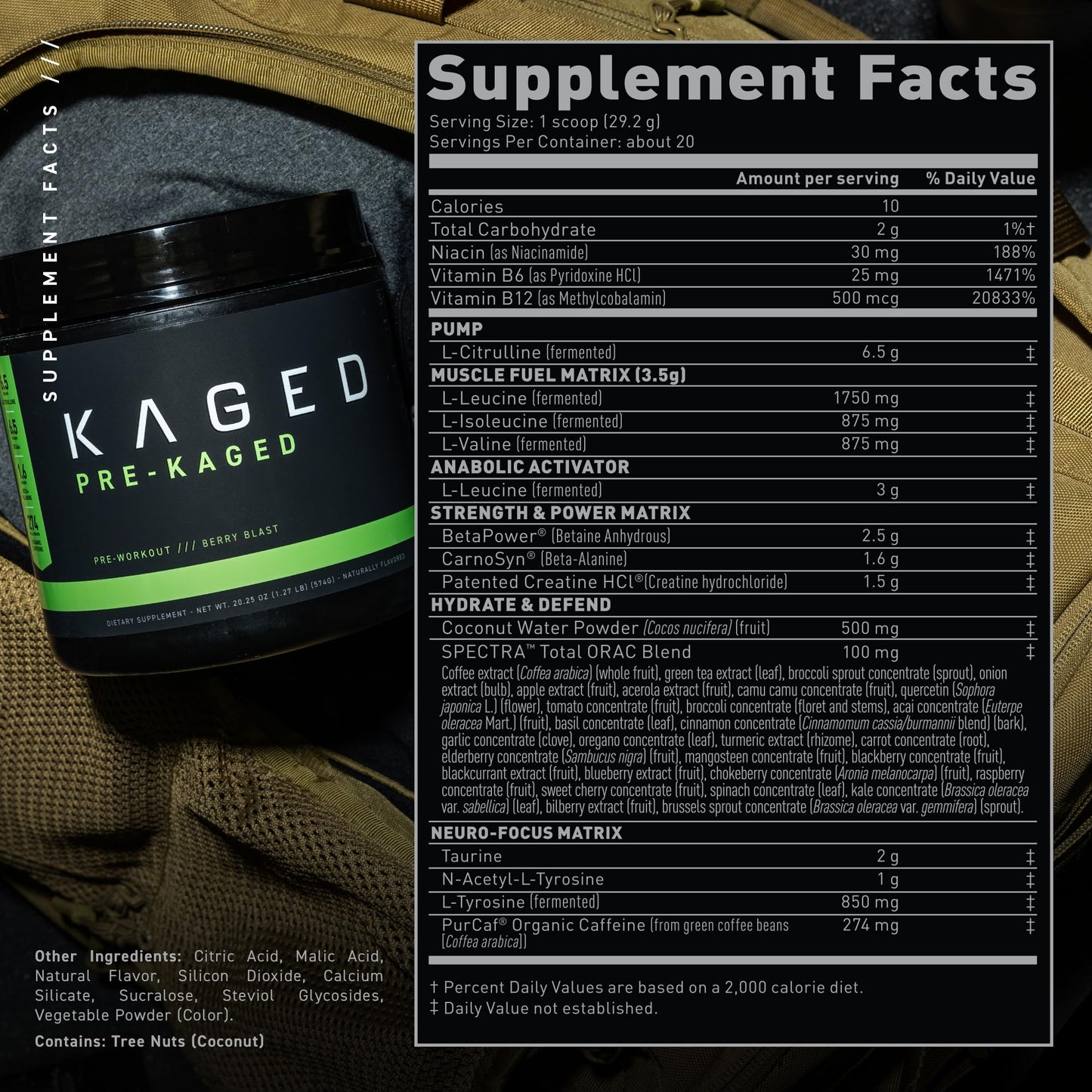 Kaged Original Pre Workout Powder | Berry Blast | Pre-Kaged | Formulated with Creatine KagedBuy Supplements Australia