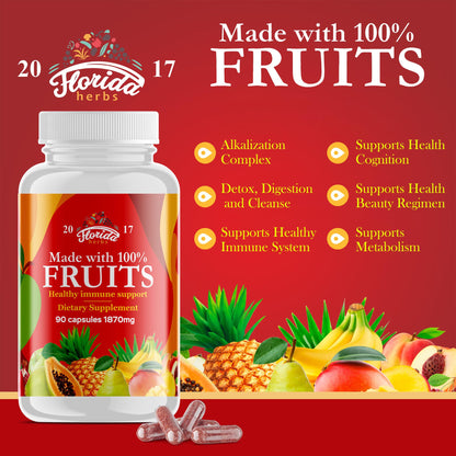 Fruits and Vegetables Supplement - 90 Fruit and 90 Veggie Capsules - Nature Vitamins, Balance of Fruits and Veggies Supports Energy Balance, Soy Free, Vegan Capsules - 90 Count (Pack of 2) FLORIDA HERBSBuy Supplements Australia