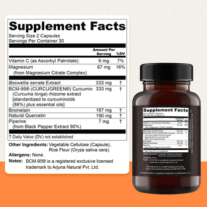 UpWellness Golden Revive + Joint Support Supplement Featuring Turmeric with Black Pepper, Quercetin, and Magnesium- Turmeric Boswellia Supplement - 6 Active Ingredients - 60 Capsules, 5 Pack UpWellnessBuy Supplements Australia